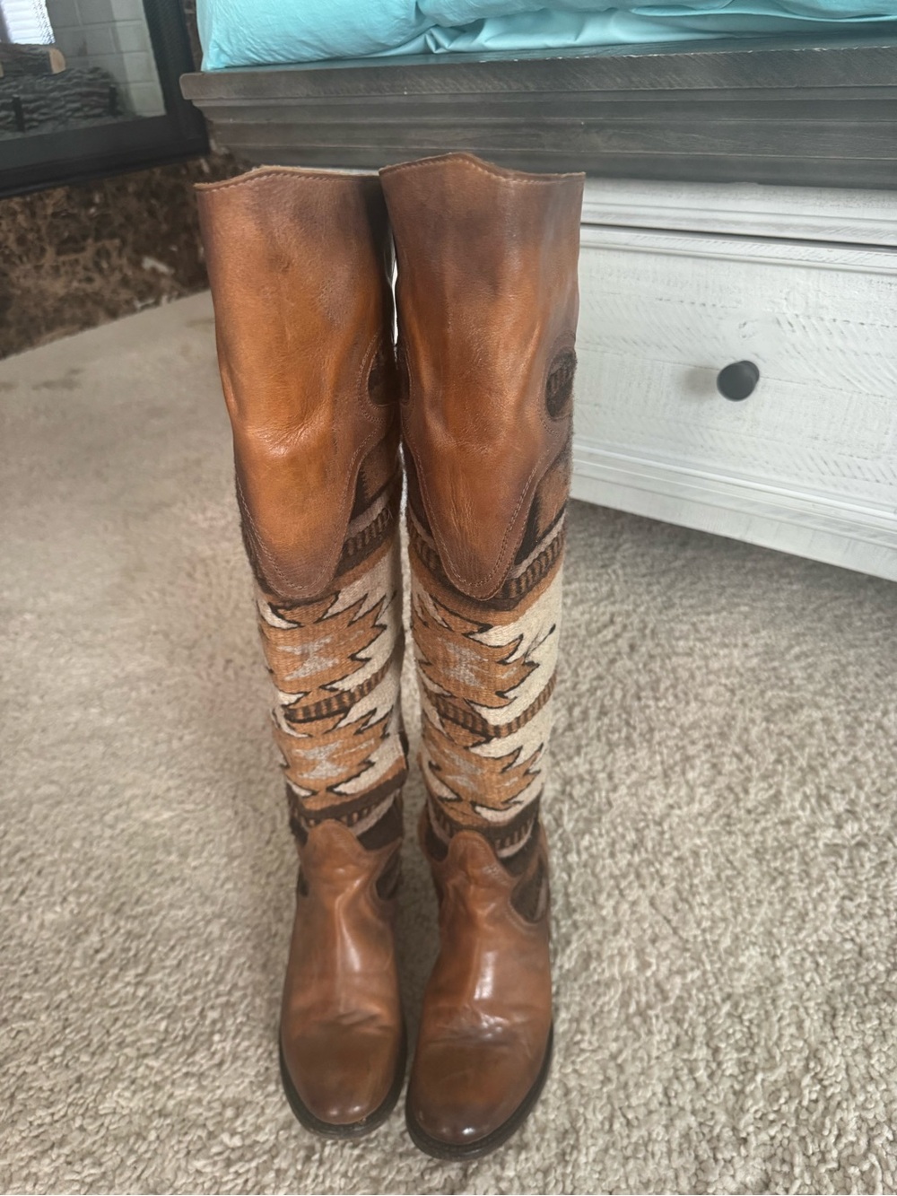 Freebird by Steven Sun Boots Southwestern Over the Knee Boots Size 8 - Picture 4 of 10